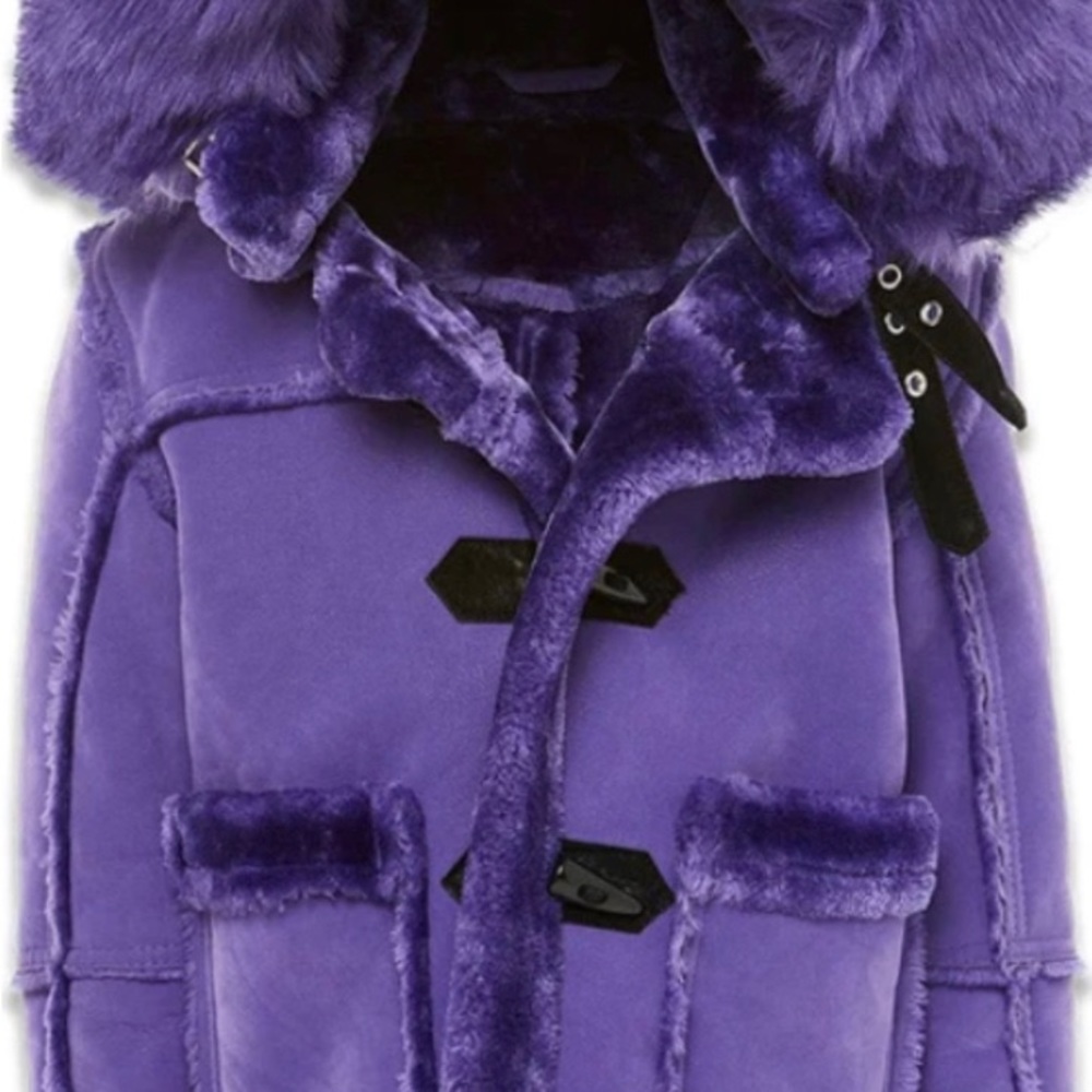 Purple shearling coat